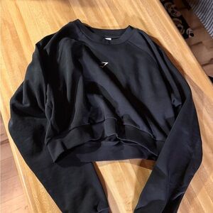 Gymshark Black Cropped Crewneck Sweatshirt